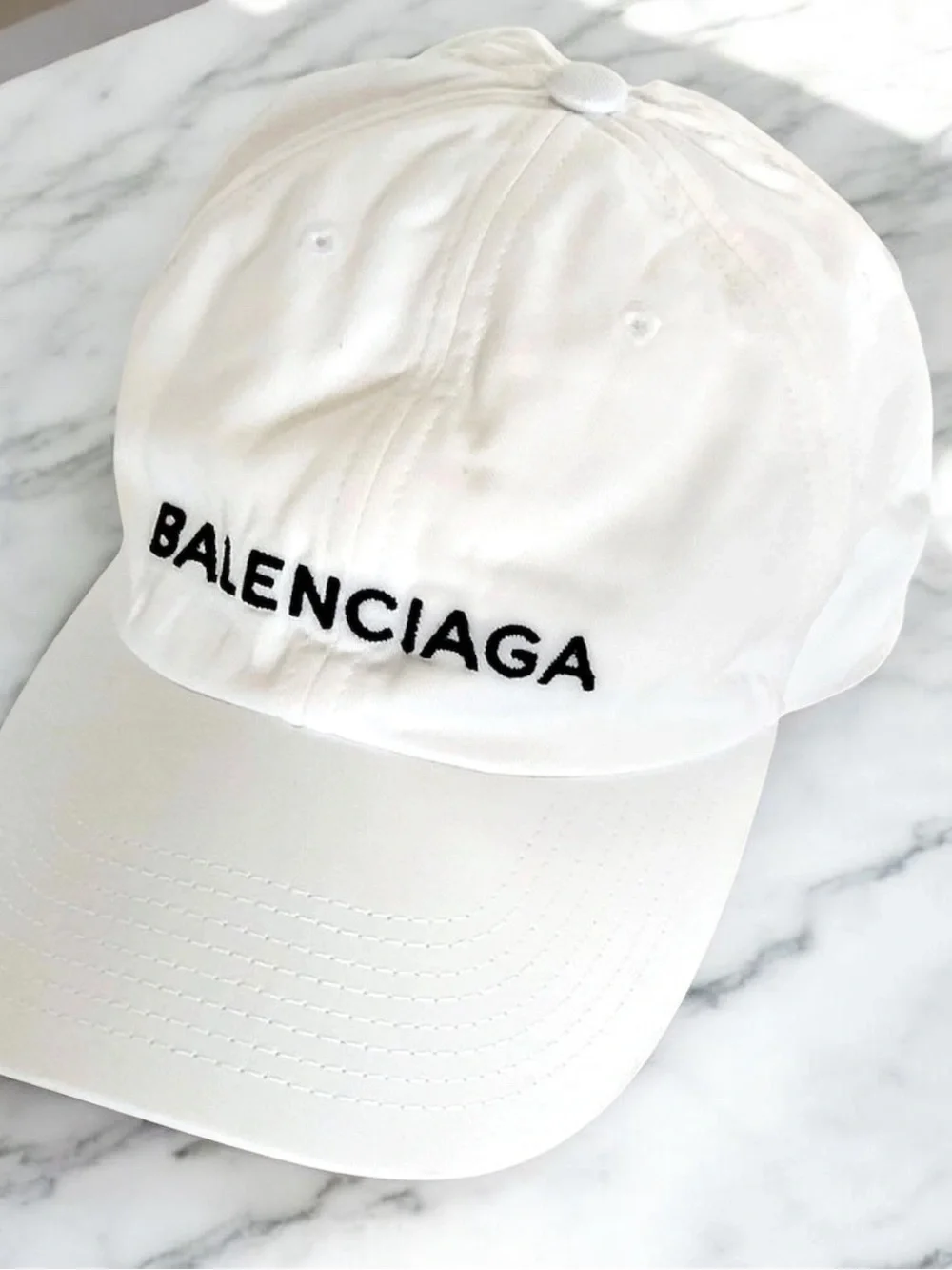 Balenciaga White Logo Baseball Cap